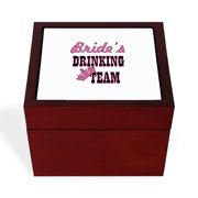 CafePress - Bachelorette Bride's Drinking Team - Keepsake Box, Finished Hardwood Jewelry Box, Velvet Lined Memento Box