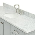 thumbnail image 6 of Ariel Cambridge 67 Inch Single Oval Sink Vanity With Carrara White Marble Countertop With 0.75 Edge In Grey, 6 of 10