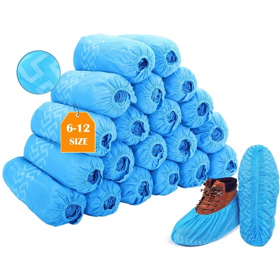 Disposable Boot & Shoe Covers 200 Pack (100 Pairs) Non-Slip, Durable, Indoor Protect Your Home, Floors and Shoes