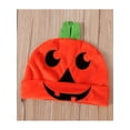 thumbnail image 4 of Qiylii 4Pcs Baby Halloween Romper Long Sleeve Pumpkin Bodysuit+Shoes+Cap, 4 of 9