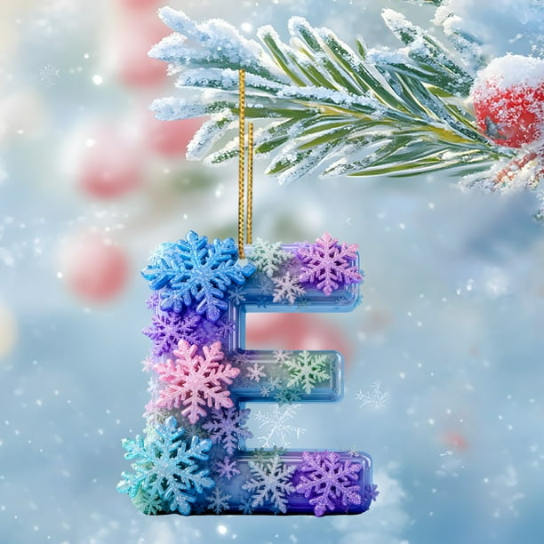 Colgante de árbol de Navidad con copo de nieve de acrílico | Adorno navideño 2D para mochila, espejo retrovisor del coche y decoración del hogar | Accesorio de decoración festiva