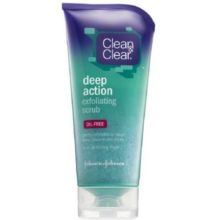 CLEAN & CLEAR Deep Action Exfoliating Scrub Oil-Free 5 oz (Pack of 2)