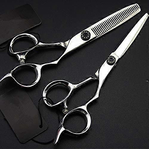 Juego de tijeras profesionales para cortar el cabello de 6 pulgadas, tijeras de barbero de acero inoxidable 440C japonés con hojas ultra afiladas y mango ergonómico.