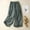 Green, variant on Summer Flowy Cotton Linen Pants for Women with Lining, Lightweight Casual Loose Cropped Palazzo Trousers with Pockets