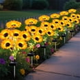 thumbnail image 3 of 27.56 inch Six Head Solar Sunflower Lamp, LED Waterproof Garden Stake Light, Elegant Outdoor Yard Ornament, Artistic Landscape Lighting for Patio and Garden Scenery, 3 of 6