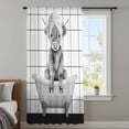 thumbnail image 3 of Vintage Grey Yak Sheer Curtains 45 Inches Long, Bathtub Farmhouse Retro Art Light Filering Curtains, Breathable Simi Curtain Privacy Drapes for Kitchen Bathroom Lightweight Small Window Treatment, 3 of 9