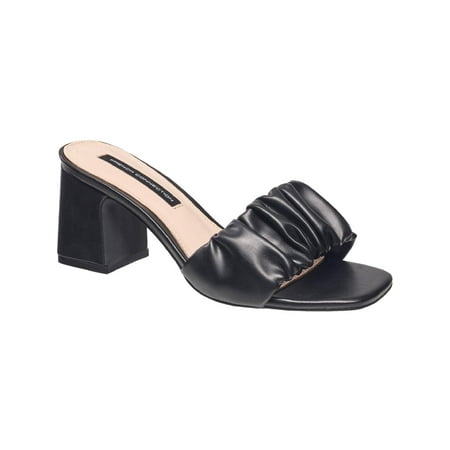 

French Connection Women s Challenge Faux Leather Slip On Block Heeled Sandals