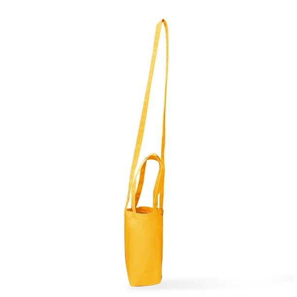 Cateissary Bolsa para botella de agua, bolsa portavasos para bebidas, bolsa de transporte de Color sólido, suministros organizadores de Almacenamiento y organización del hogar Amarillo