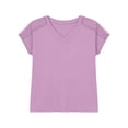 thumbnail image 2 of Girl Shirt Short Sleeve V Neck Tshirts Soft Casual Tops for Girls 9-10 Years, 2 of 5