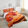 thumbnail image 4 of Pepperoni Pizza Comforter Set Full Adults,Funny Realistic Food Bedding Set Bedroom Decor,Cheese Pizza Bedding Comforter Sets Sausage Pizza Quilt Bed Set Novelty Gifts 3Pcs, 4 of 5