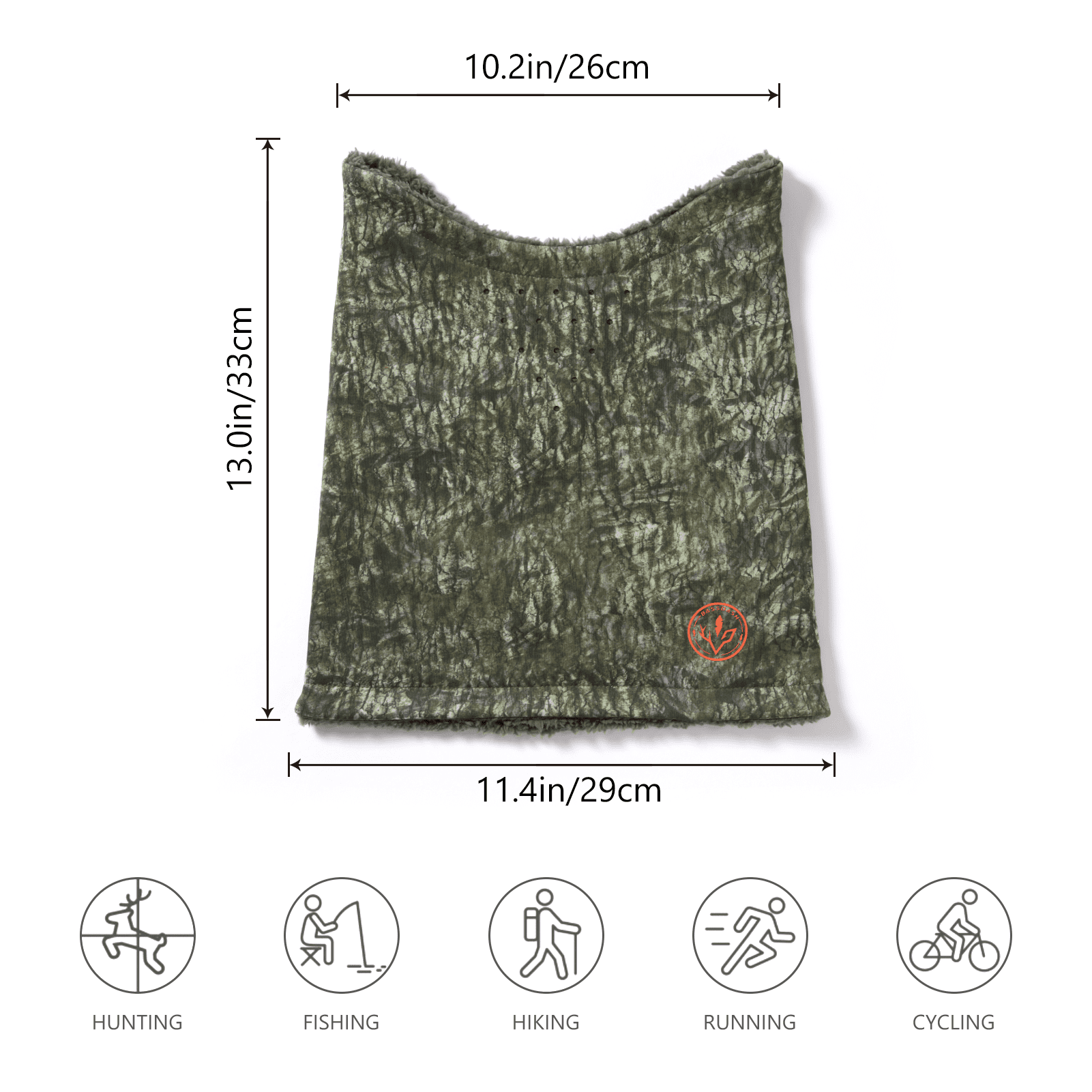 BASSDASH Unisex Winter Neck Gaiter Warmer Insulated Fleece Hunting Face Mask Water Resistant for Fishing Hiking Skiing
