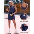 thumbnail image 4 of Vestido de tenis Caracilia Summer Athletic sin espalda azul oscuro, 4 of 5