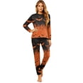 thumbnail image 3 of Halloween Family Pajamas Set Long Sleeve Crew Neck, Soft Matching Halloween Pajamas with Bat Pumpkin Print, Spooky Family Halloween Pajama Set Sleepwear, 3 of 5