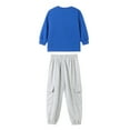 thumbnail image 4 of HILEELANG little Boys(2-7Y) Blue Astronaut Sweatshirt and Grey Pants Set, 2 Piece Long Sleeve Outfit for Kids, Cotton Fall Winter Clothes 7T, 4 of 6