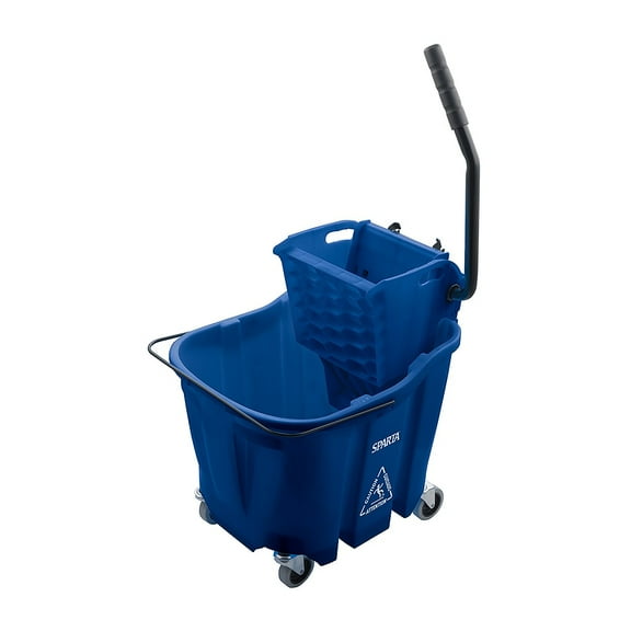 Carlisle 8690414 Blue 35 Quart Mop Bucket with Side Press Wringer