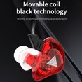 thumbnail image 2 of Ficarrico Auriculares deportivos con cable Aislamiento de ruido Control de volumen Graves potentes con micrófono Auriculares supraaurales para deportes AK5?Rojo, 2 of 8