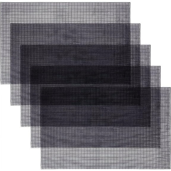 5 Pcs Plastic Mesh Canvas Sheet Black Plastic Net Cover Acrylic Yarn Crafting Knit and Crochet Projects for Purse Making Supplies Rectangle 32.6x50x0.17cm