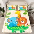 thumbnail image 2 of Castle Fairy Cartoon Elephant Lion Squirrel Full Size Sheets,Leopard Print Bed Sheets, 2 of 7