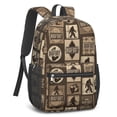 thumbnail image 2 of Bigfoot and Paw Print Brown Pattern 17" School Backpacks for Teens,Waterproof Oxford Fabric,S-Shape Padded Straps for School,Travel,Hiking,Camping, 2 of 6