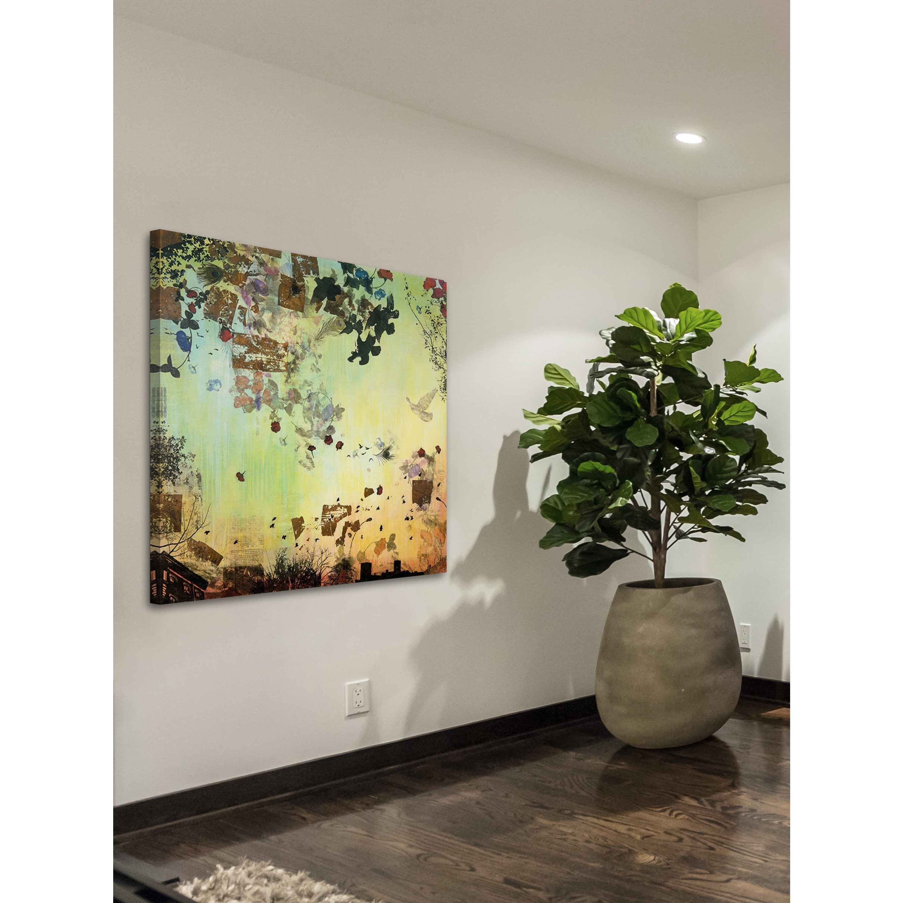 "Flight of the Birds" Painting Print on Wrapped Canvas