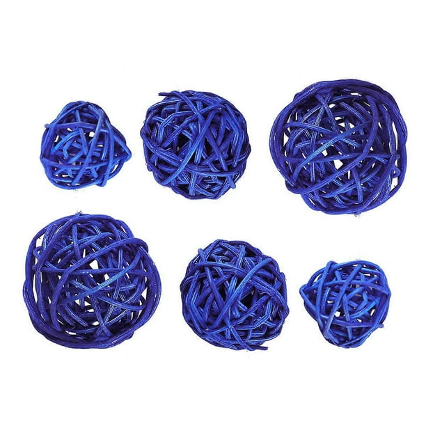Wicker Rattan Ball Set 15Pcs Perfect For Home Decor And Holiday Celebrations 4Cm Size Natural Style