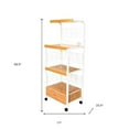 thumbnail image 3 of Mod White and Natural Microwave Kitchen Cart, 3 of 5