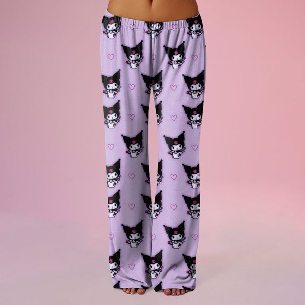 Anime Pajamas for Women Girls Cute Cartoon Cat Print Kawaii Casual Sleep Pajama Pants