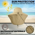 thumbnail image 2 of UPF 50+ Sun Protection Hat for Unisex Adult UV Solar Protection Wide Brim Outdoor Beach Fishing Bucket Bonnie Cap Visor with Neck Flap Breathable Mesh Lightweight Foldable Windproof B Khaki, 2 of 5
