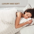 thumbnail image 4 of Regal Living Luxury Reversible Textured Stripe Faux Fur & Velvet Throw, White, 50" x 70", 4 of 8
