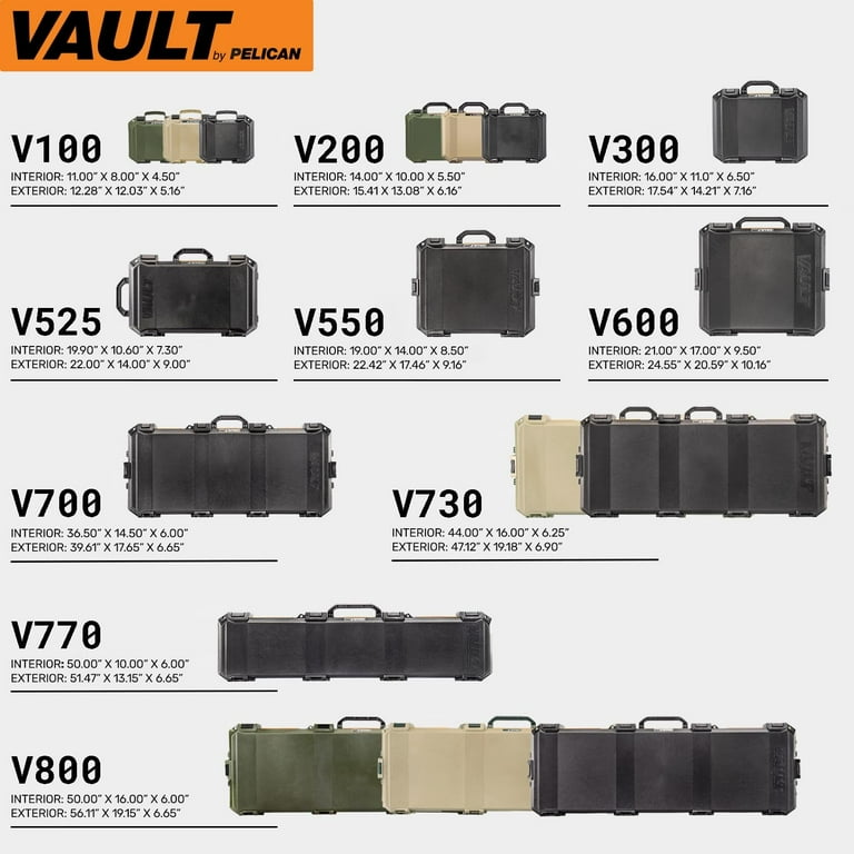 Vault by Pelican - V800 Multi-Purpose Wide Hard Case with Foam