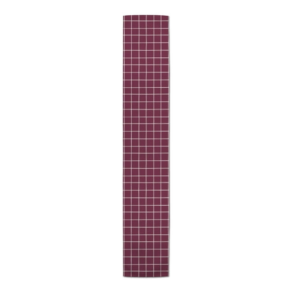 Creative Products Hand Drawn Plaid Burgundy 16x72 Poly Twill Table Runner