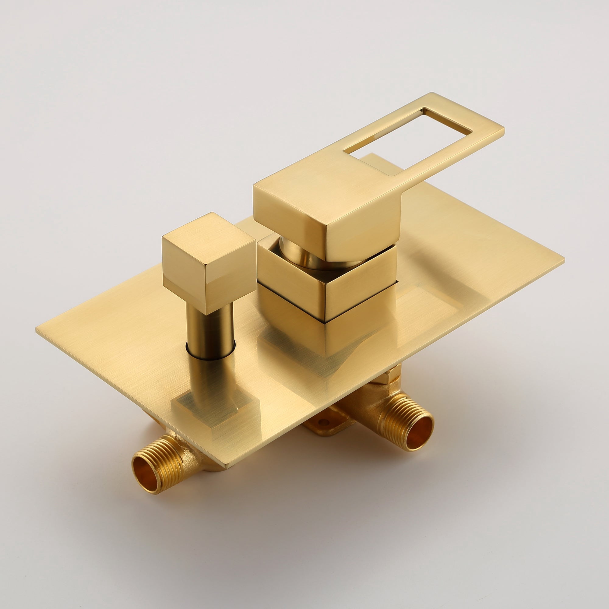 Brushed Gold Tub Shower Faucet with Waterfall Tub Spout and Pressure Balance Valve