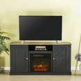 thumbnail image 5 of FESTIVO 54 in. Saw Cut-off White TV Stand for TVs up to 60 in. with Electric Fireplace, 5 of 5