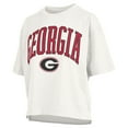 thumbnail image 2 of Women's Pressbox White Georgia Bulldogs Nelson Arch Over Logo Waist Length Oversized Slub T-Shirt, 2 of 3