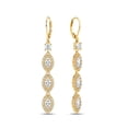 thumbnail image 6 of Charmsy Cubic Zirconia Earrings for Women | Gold Plated Marquise CZ Leverback Earrings, 6 of 7