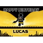 Lego Batman Birthday Cake Personalized Cake Topper Icing Sugar Paper A4 Sheet Edible Frosting Photo 1/4 LGT12
