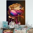 thumbnail image 2 of Designart Rainbow Peony Liquid Gold Drips Hyper III Canvas Wall Art, 2 of 5