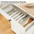 thumbnail image 5 of HOOBRO 43.3" Rolling Kitchen Island with Charging Station Kitchen Island Cart with Spice Rack and Hooks Kitchen Living Room White and Natural WN11UZD01, 5 of 9