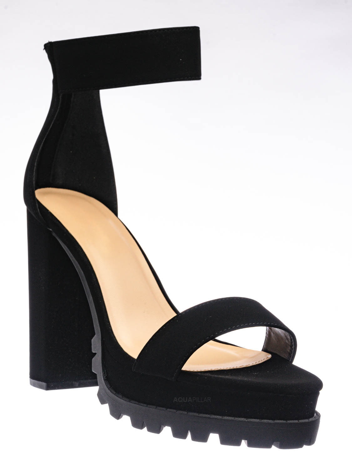 platform lug sole chunky high heel sandals