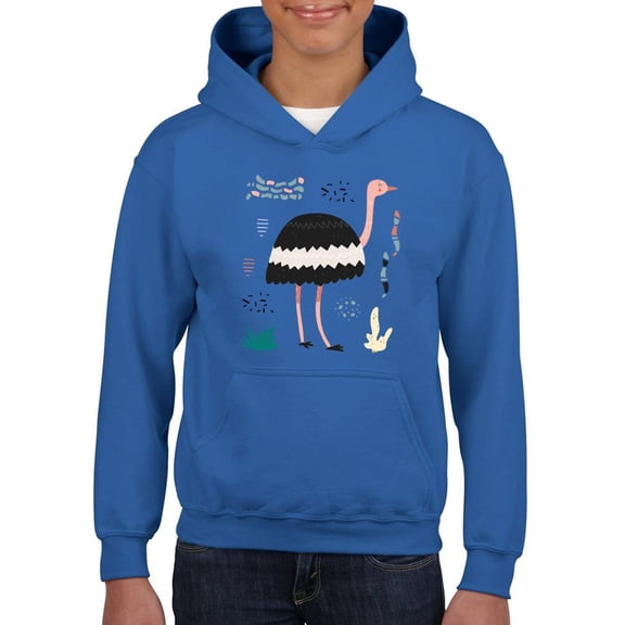 Ostritch Doodle Safari Hoodie Juniors -Image by Shutterstock, Large