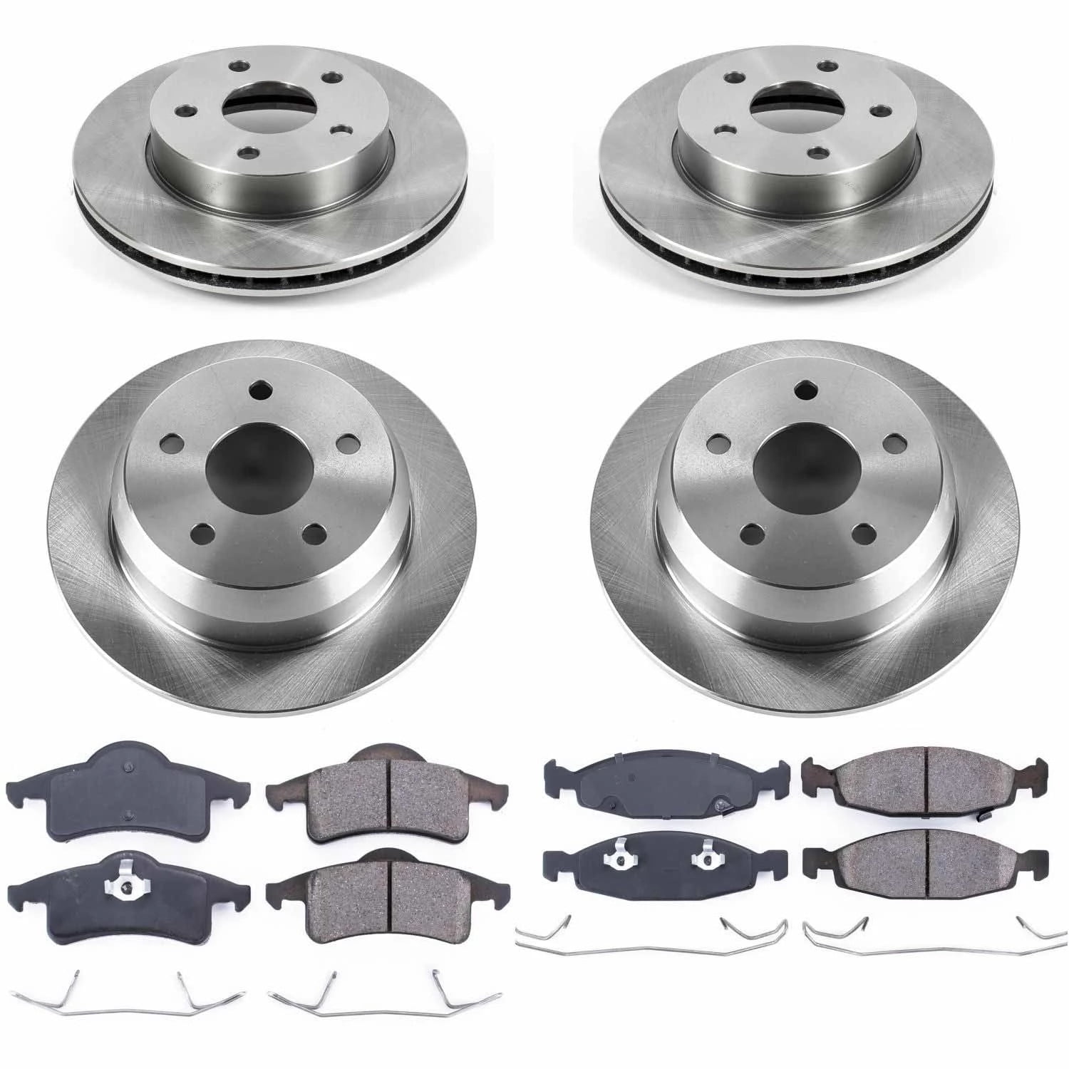 Power Stop Front and Rear Stock Replacement Brake Pad and Rotor Kit KOE2148