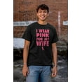 thumbnail image 4 of Wear Pink For My Wife Breast Cancer Men's Graphic T Shirt Tees Brisco Brands S, 4 of 5