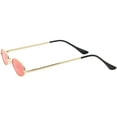 thumbnail image 3 of Extreme Small Oval Sunglasses Color Tinted Flat Lens 51mm (Gold / Red), 3 of 4