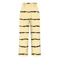 thumbnail image 4 of FRSASU Striped Pants for Women High Waisted Wide Leg Cotton Linen Trendy Beach Pull on Elastic Waist Casual Pants Beige, 4 of 5