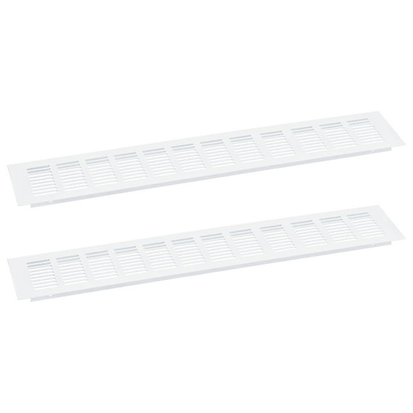 Unique Bargains Air Vents Cover, 2Pcs 500 x 100mm Aluminum Alloy Mesh Air Return Vent Cover, Louvered Ventilation Grille (White)