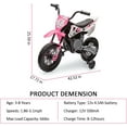 thumbnail image 2 of Jojoka 12V Electric Dirt Bike, Kids Ride on Motorcycle with Twist Grip Throttle and 2 Training Wheels, Dirt Bikes and Motorcycles 3-8 years, Pink, 2 of 7