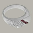 thumbnail image 4 of LBG British Made 18k White Gold Natural Ruby Mens band Ring - 33 size options - Size 10.75, 4 of 6