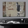 thumbnail image 3 of wall26 Canvas Print Wall Art Banksy England United Kingdom Girl &amp; Mouse Rat Graffiti &amp; Street Art Cities Photography Modern Art Boho Edgy for Living Room, Bedroom, Office - 12"x18", 3 of 5