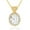 Gold, variant on Light Pink Cubic Zirconia Five-Petal Flower Pendant Necklace for Women, White Gold Plated Copper