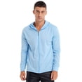 thumbnail image 3 of Raenseen Men's Hiking Shirts UPF 50+ UV Sun Protection Long Sleeve Zipper Hoodie Jacket Outdoor Blue XXL, 3 of 8